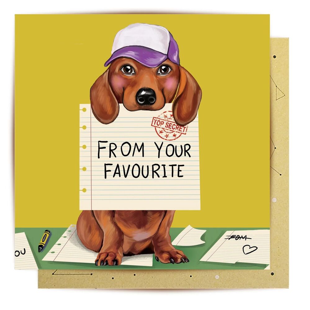 La La Land Greeting Card - Favourite Child Dachshund