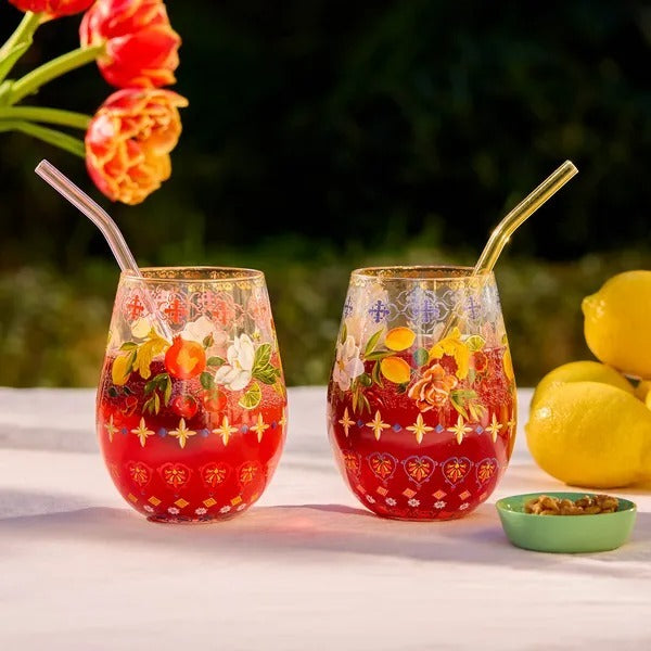 La La Land Italian Summer - Large Glass Tumblers
