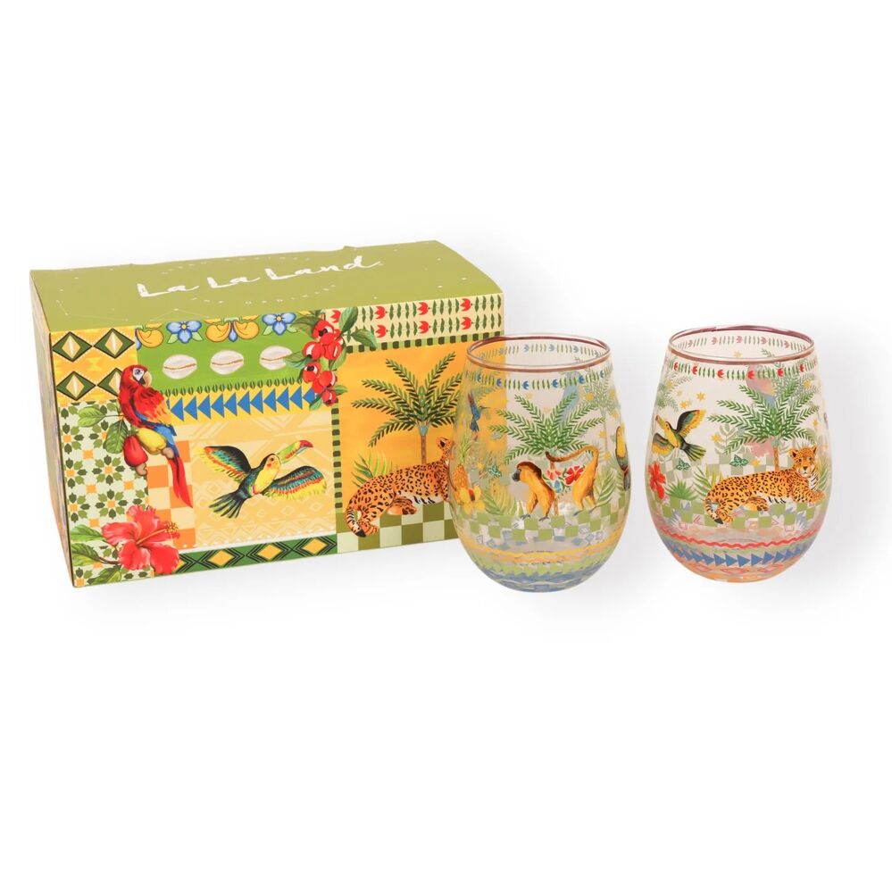 La La Land Brazilian Summer - Large Glass Tumblers Grid