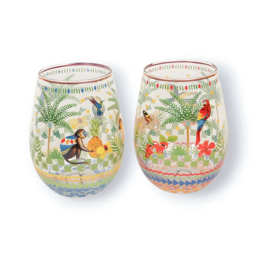 La La Land Brazilian Summer - Large Glass Tumblers Grid