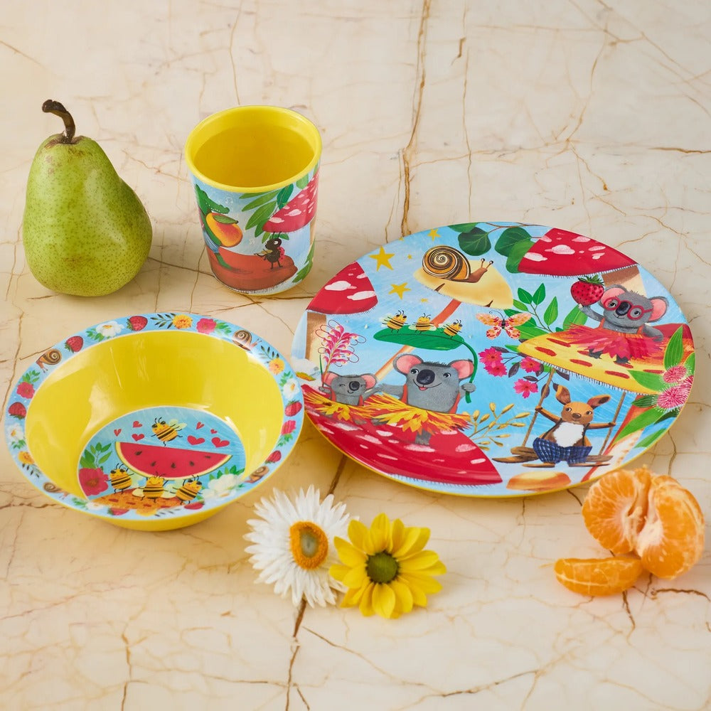 La La Land Bush Party - Melamine Kid's Dinner Set