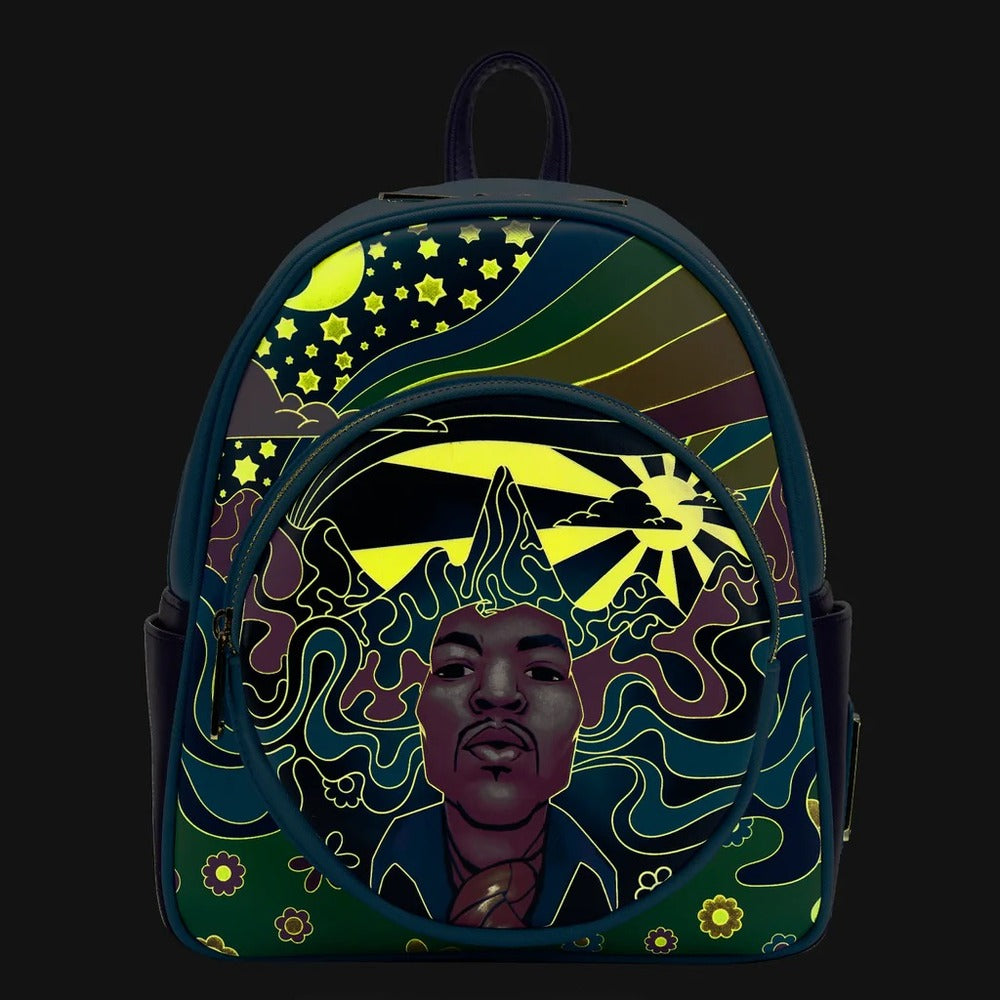 Loungefly Jimi Hendrix - Psychadelic Landscape Glow Mini Backpack