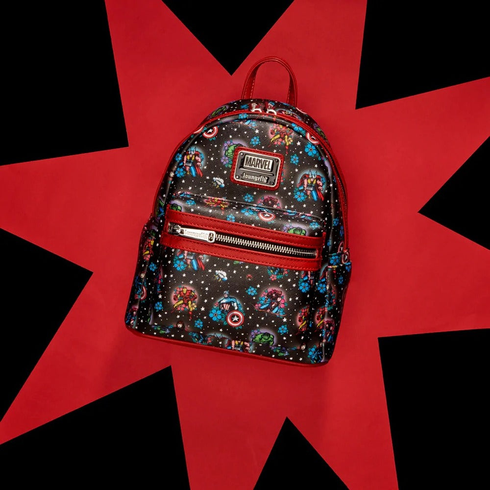 Loungefly Marvel - Avengers Floral Tattoo Mini Backpack
