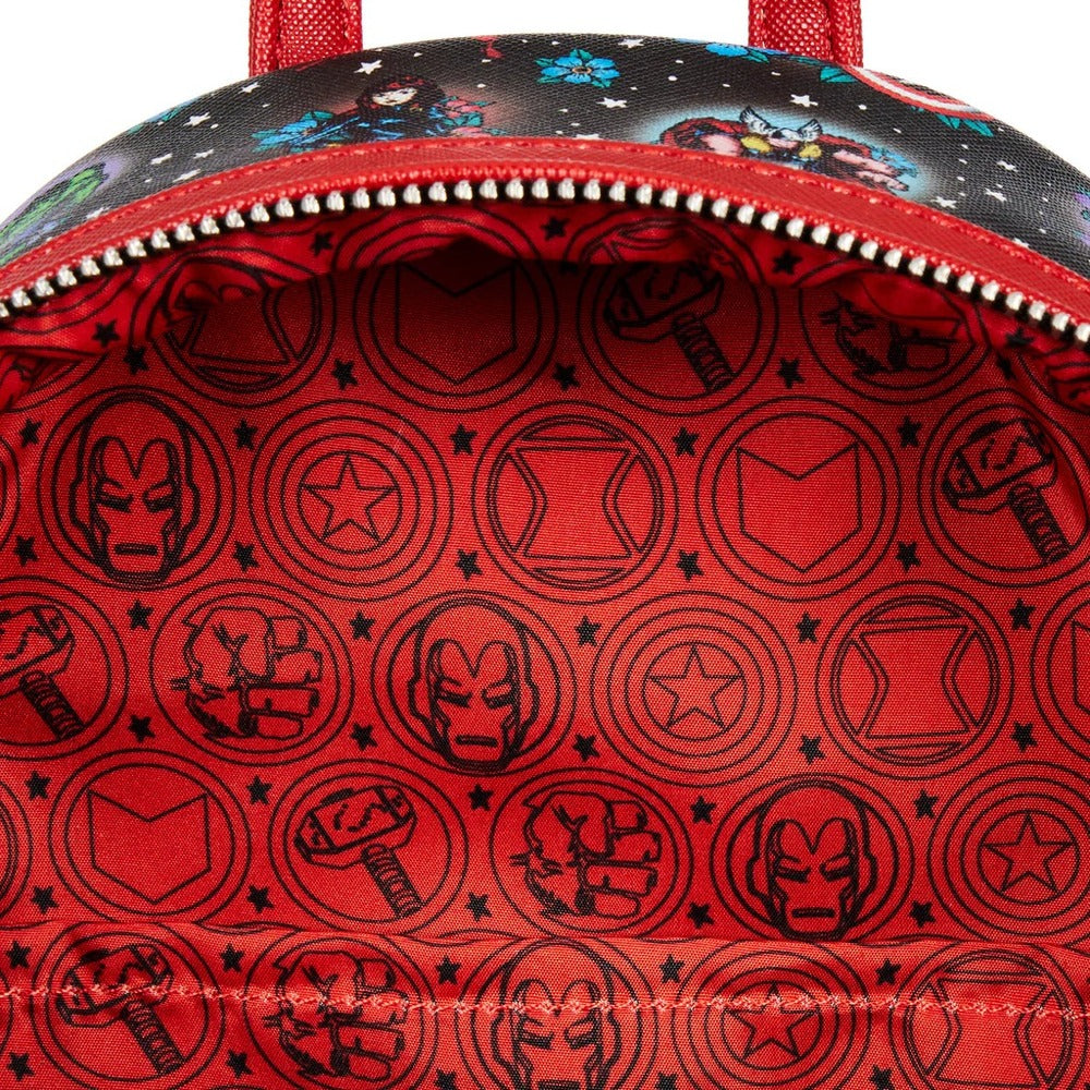 Loungefly Marvel - Avengers Floral Tattoo Mini Backpack