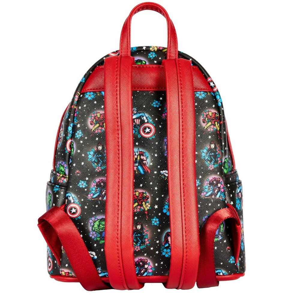 Loungefly Marvel - Avengers Floral Tattoo Mini Backpack