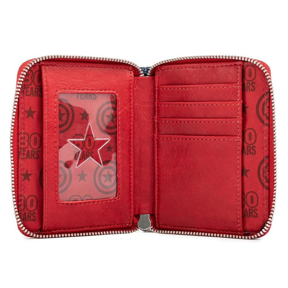 Loungefly Marvel - Captain America Floral Shield Zip Around Wallet
