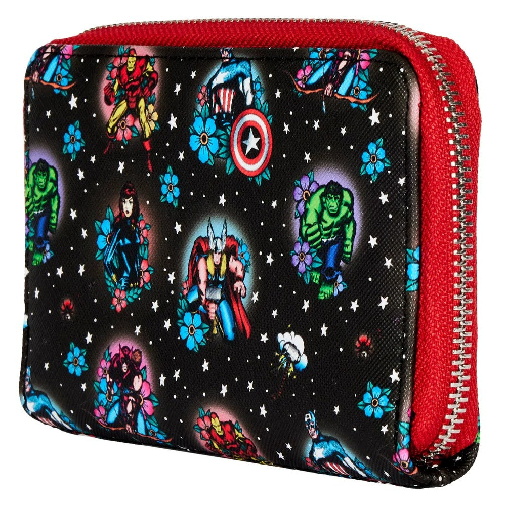 Loungefly Marvel - Avengers Floral Tattoo Wallet
