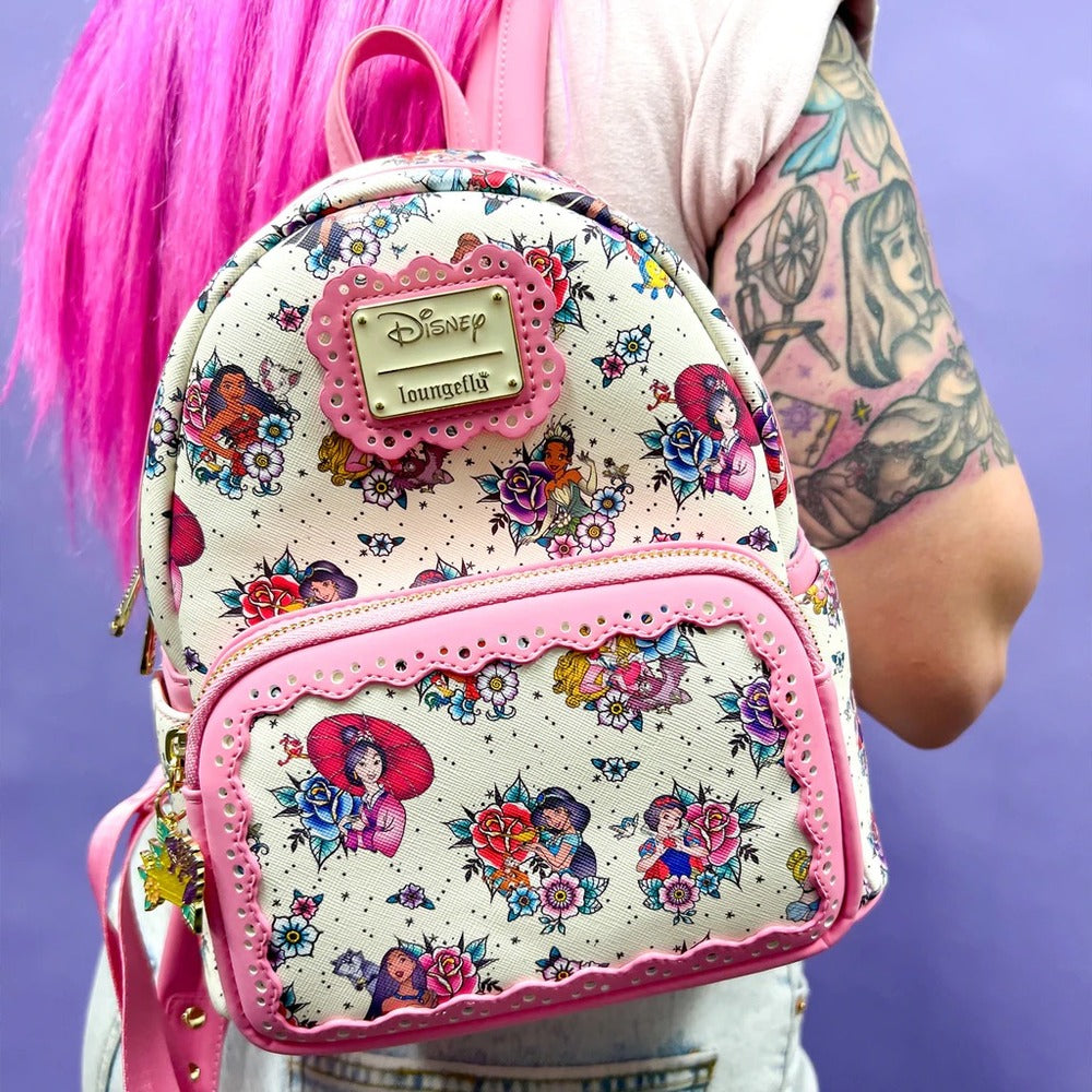Loungefly Disney Princess - Floral Tattoo Mini Backpack