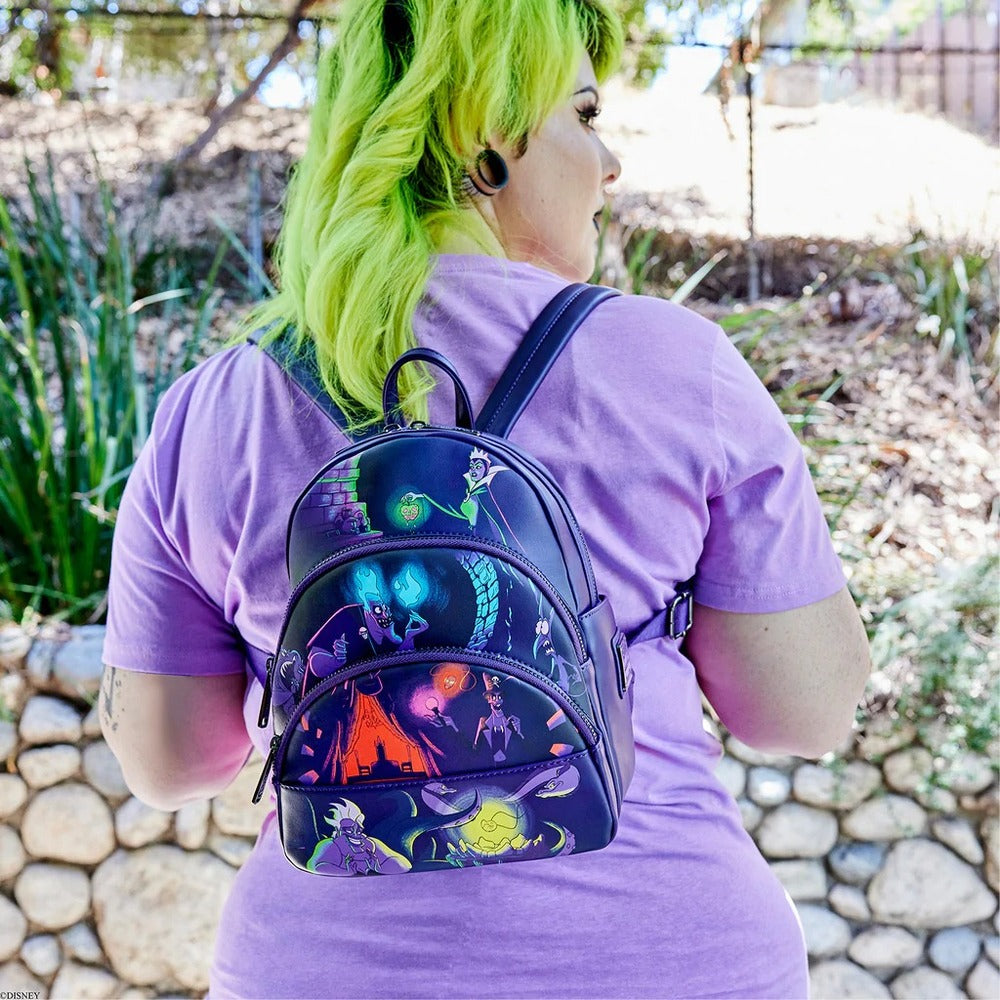 Loungefly Disney Villains - Triple Pocket Glow Mini Backpack