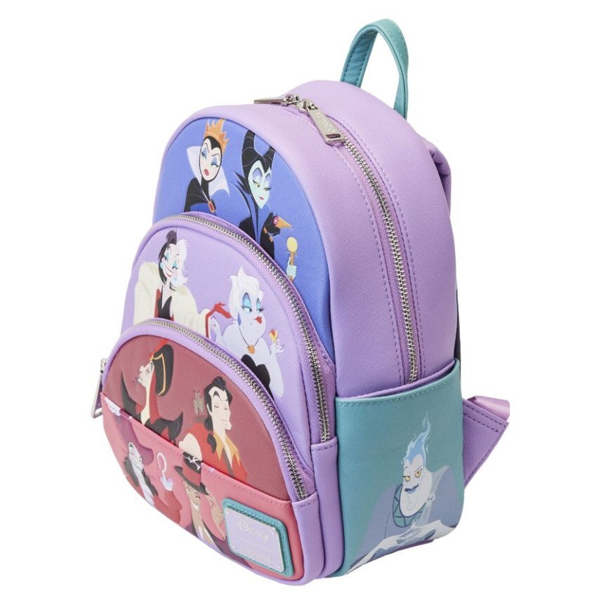 Loungefly Disney Villains - Colour Block Triple Pocket Mini Backpack