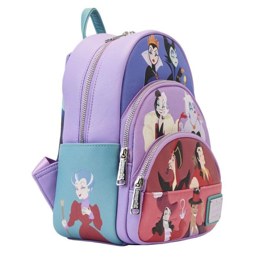 Loungefly Disney Villains - Colour Block Triple Pocket Mini Backpack