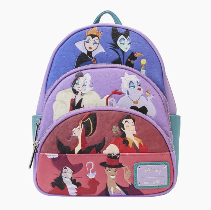 Loungefly Disney Villains - Colour Block Triple Pocket Mini Backpack