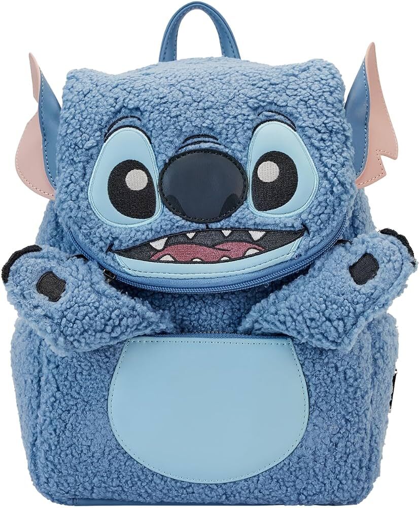 Loungefly Disney Lilo and Stitch - Stitch Plush Sherpa Cosplay Mini Backpack