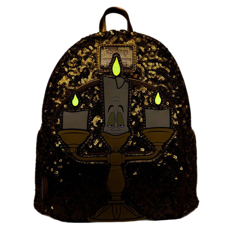 Loungefly Disney Beauty & the Beast - Lumiere Sequin Glow in the Dark US Exclusive Mini Backpack