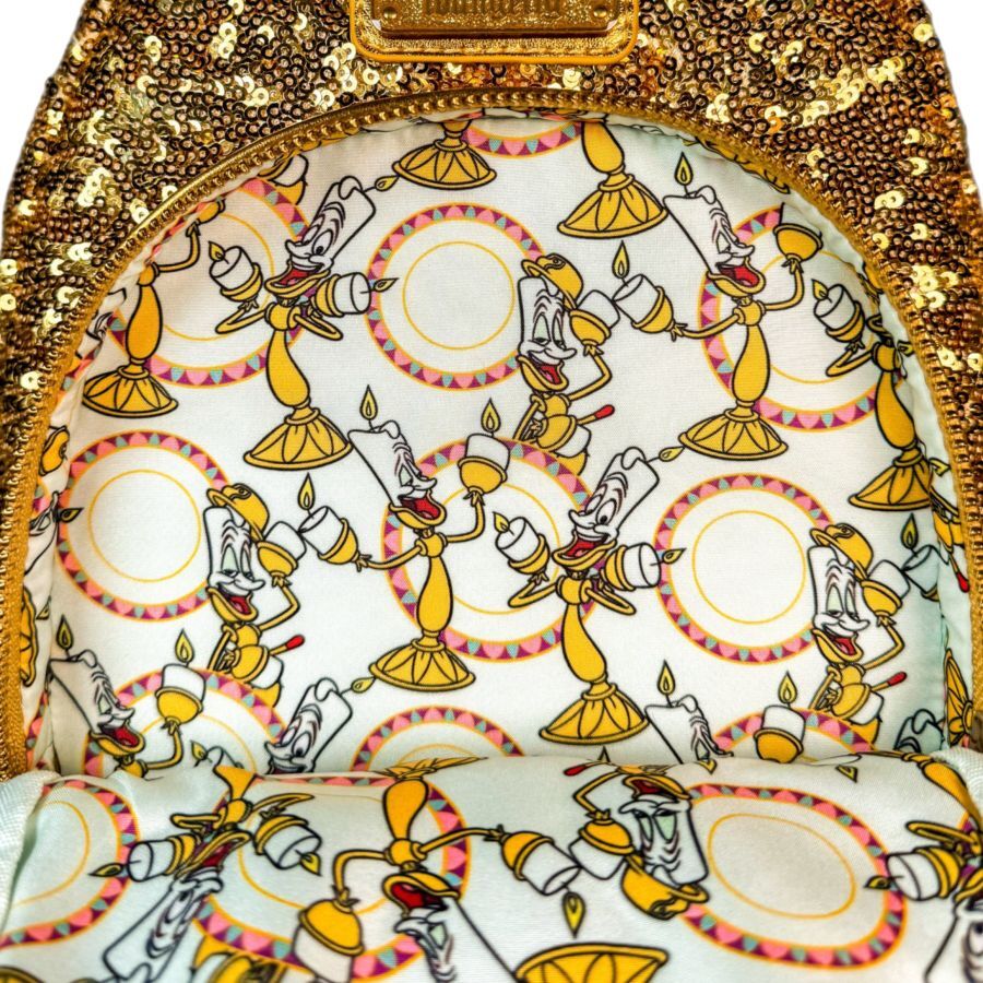 Loungefly Disney Beauty & the Beast - Lumiere Sequin Glow in the Dark US Exclusive Mini Backpack
