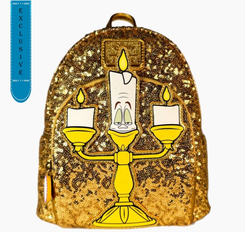Loungefly Disney Beauty & the Beast - Lumiere Sequin Glow in the Dark US Exclusive Mini Backpack