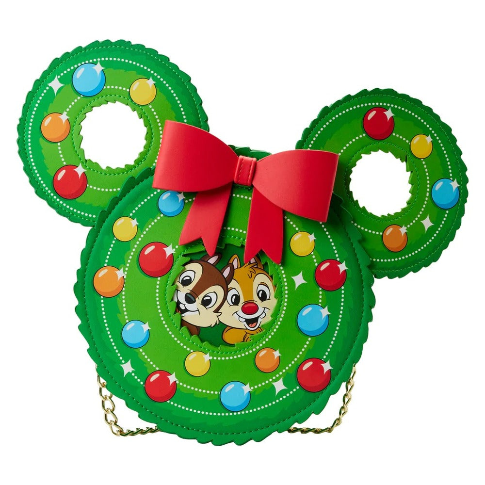 Loungefly Disney Chip 'n' Dale - Christmas Wreath Crossbody Bag
