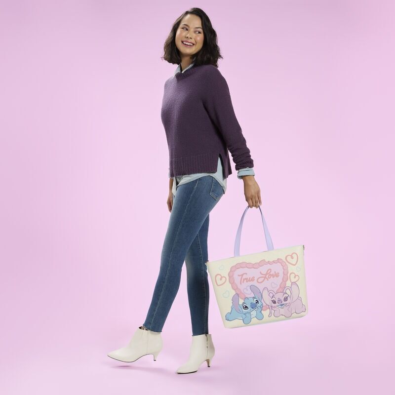 Loungefly Disney Lilo & Stitch - Stitch & Angel "True Love" Tote Crossbody Bag