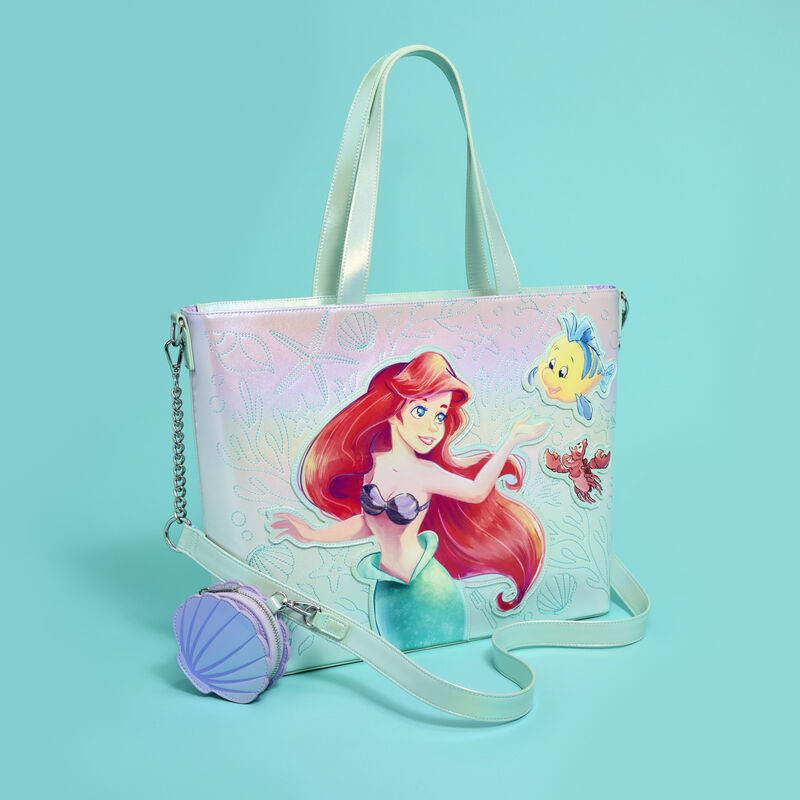 Loungefly Disney The Little Mermaid - Ariel & Flounder Tote Bag with Coin Bag