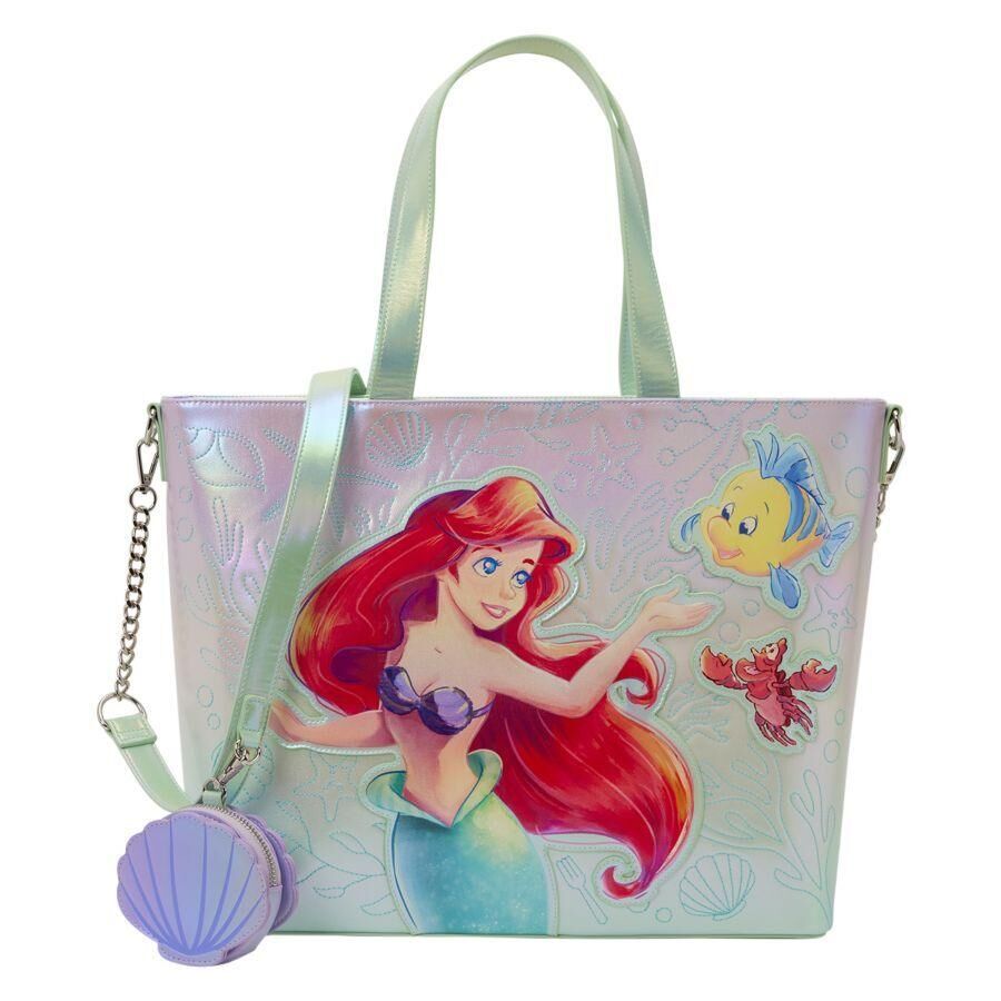 Loungefly Disney The Little Mermaid - Ariel & Flounder Tote Bag with Coin Bag
