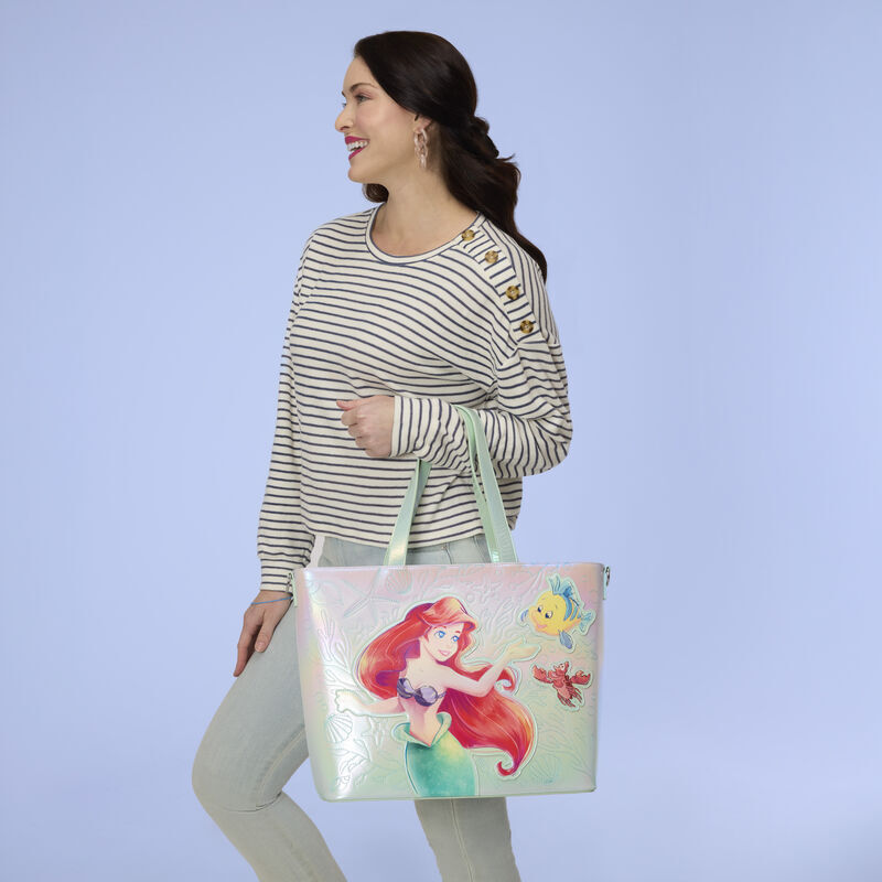 Loungefly Disney The Little Mermaid - Ariel & Flounder Tote Bag with Coin Bag