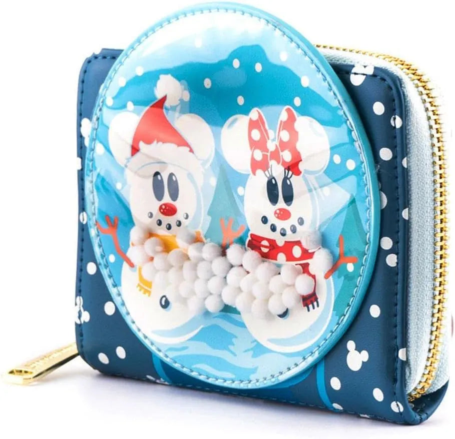Loungefly Disney Mickey Mouse - Snowman Snow Globe Zip Around Wallet
