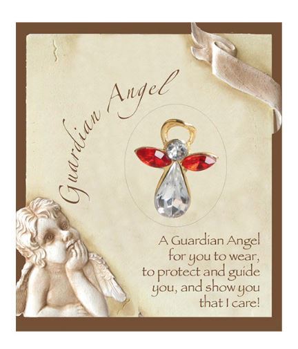 Guardian Angel Birthstone Lapel Pin - January