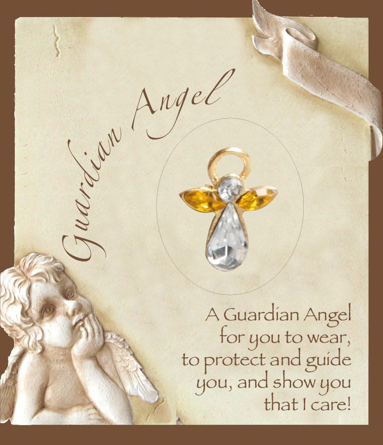 Guardian Angel Birthstone Lapel Pin - November