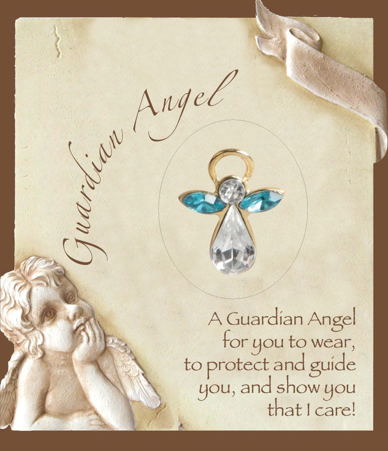 Guardian Angel Birthstone Lapel Pin - December