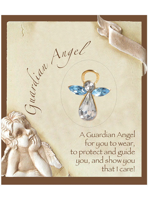 Guardian Angel Birthstone Lapel Pin - March