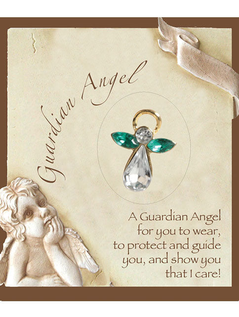Guardian Angel Birthstone Lapel Pin - May