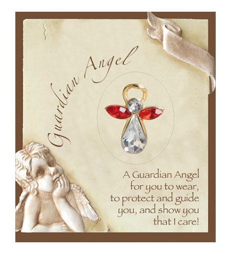 Guardian Angel Birthstone Lapel Pin - July