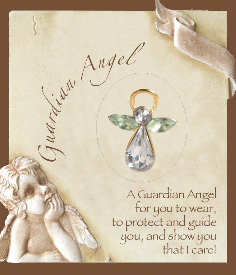 Guardian Angel Birthstone Lapel Pin - August