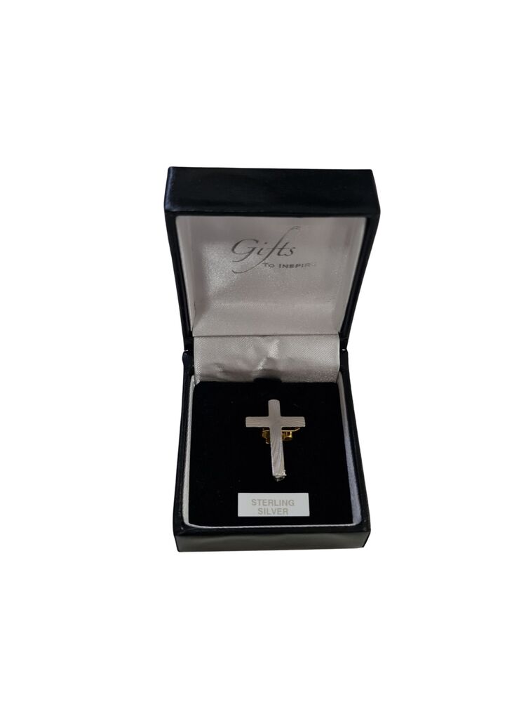 Sterling Silver Cross Lapel Pin