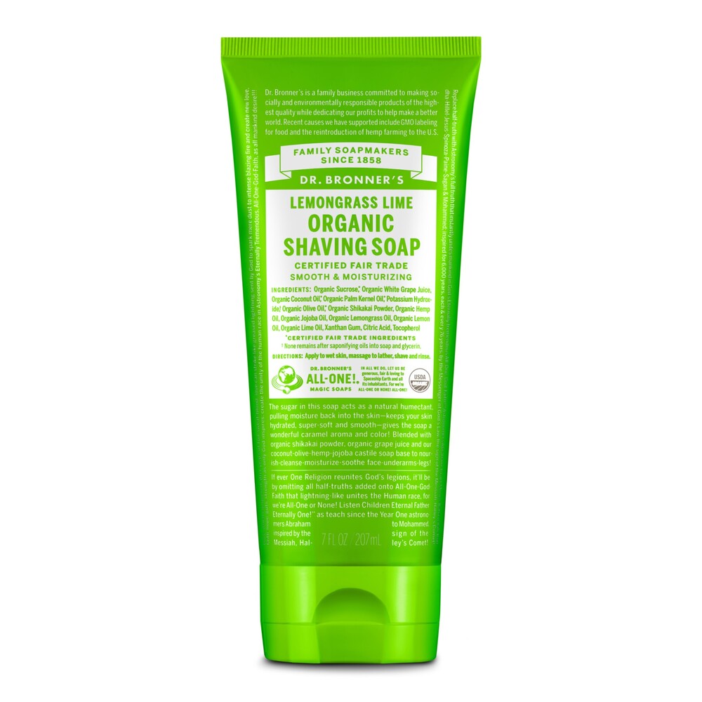 Dr Bronner's Shaving Soap 207ml - Lemongrass Lime