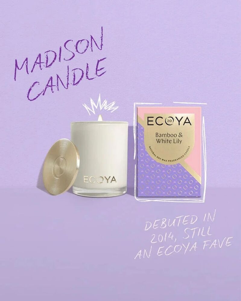 Ecoya Greatest Hits Madison Jar Candle - Bamboo & White Lily
