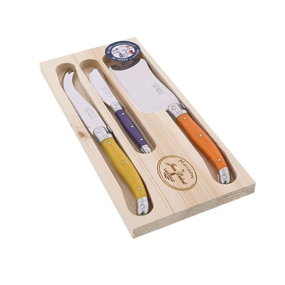 Jean Dubost Laguiole Maison - 3pc Cheese Set Mixed Colours