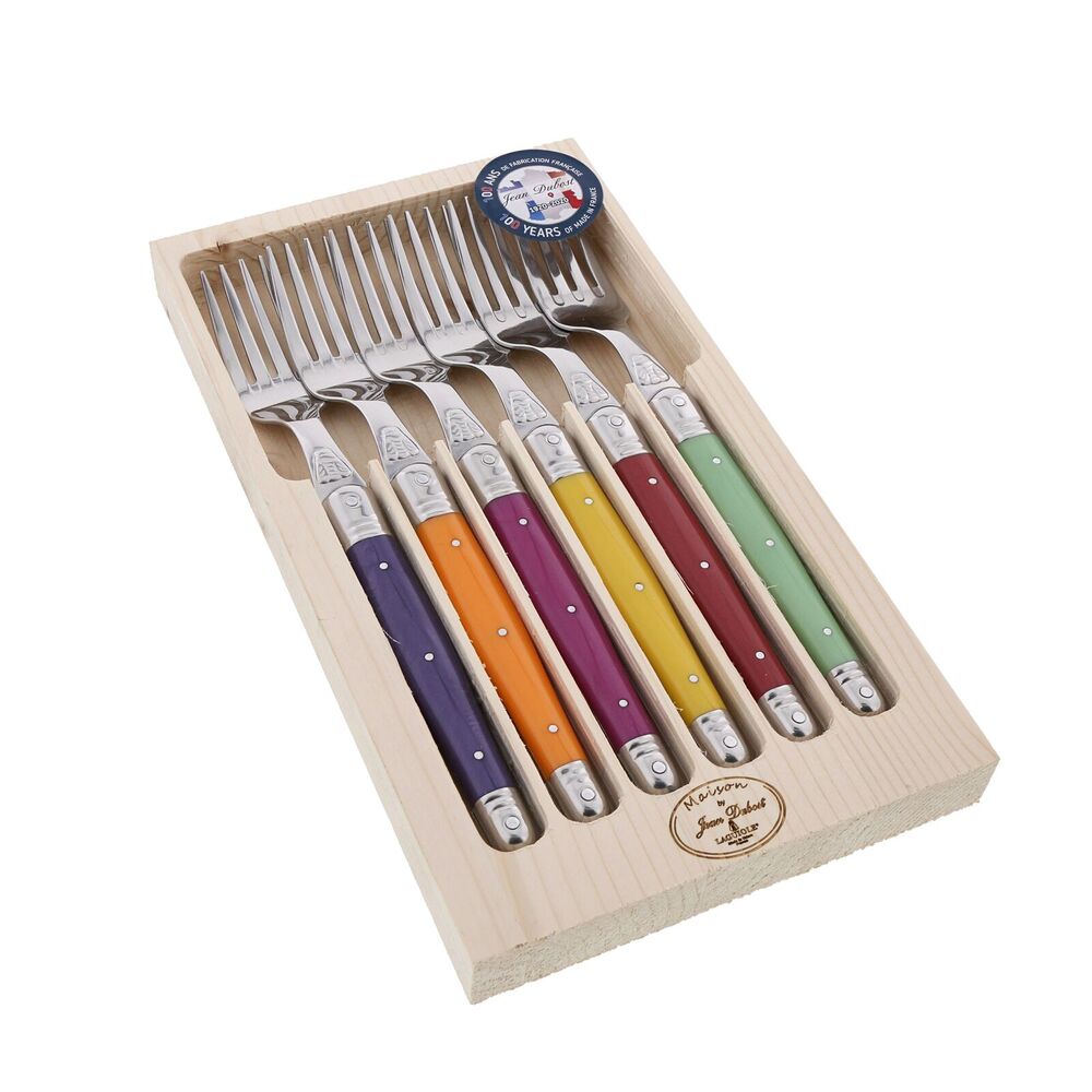 Jean Dubost Laguiole Maison - 6pc Fork Set Mixed Colours