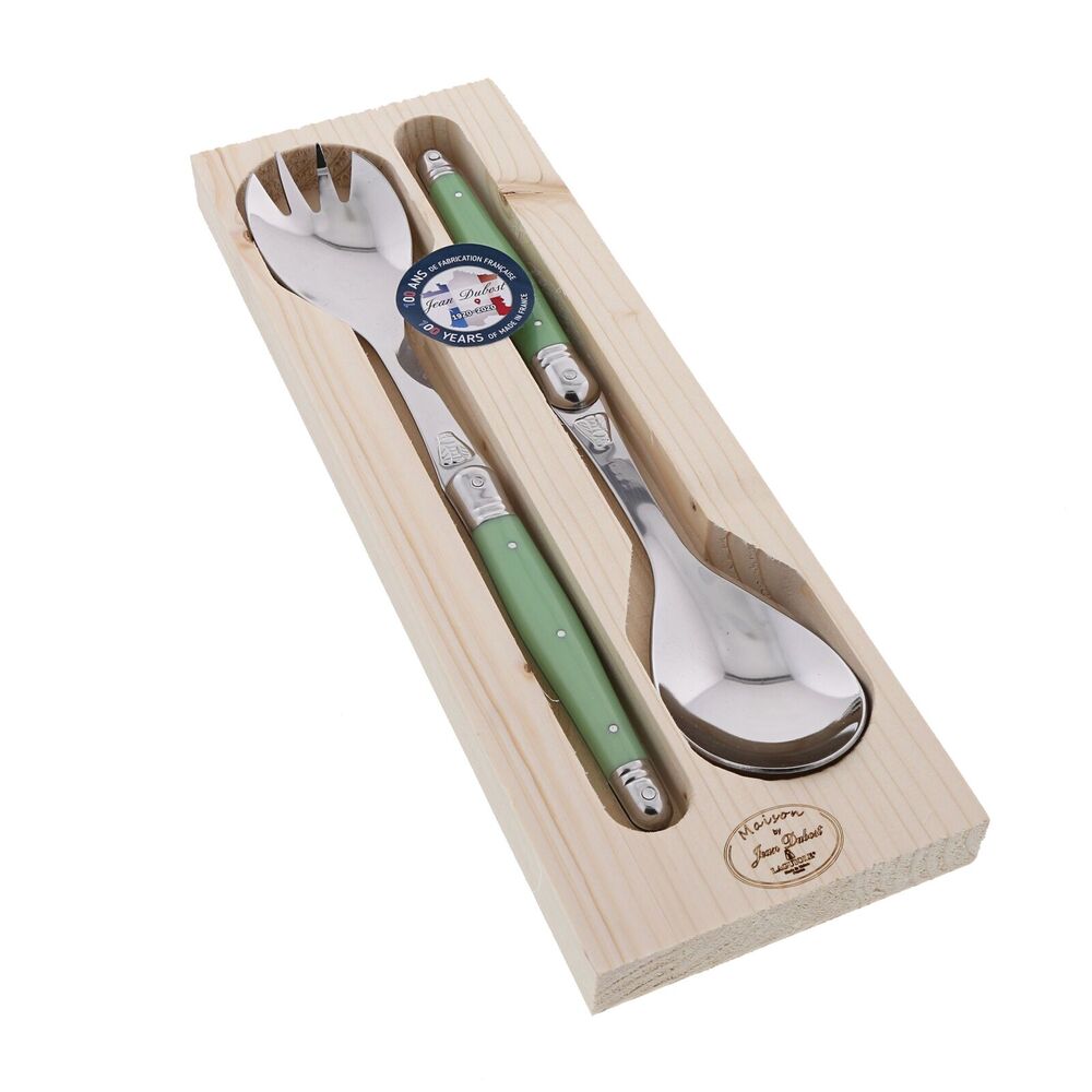 Jean Dubost Laguiole Maison - 2pc Salad Server Set Green Mixed Colours