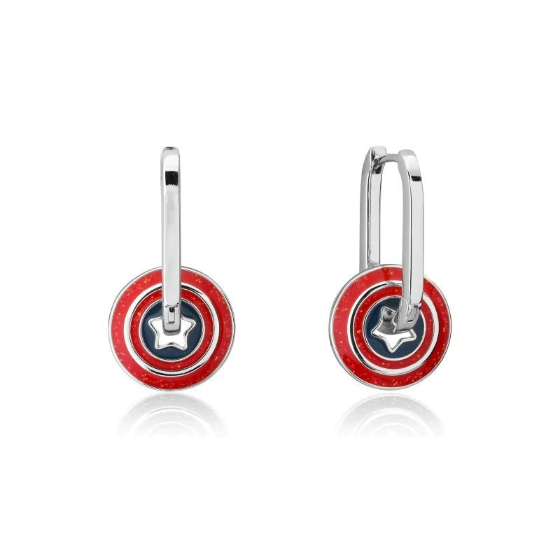 Couture Kingdom - Marvel - Captain America Drop Earrings Silver