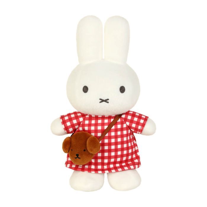 Miffy Plush - Checkered Dress with Snuffy Bag 24cm