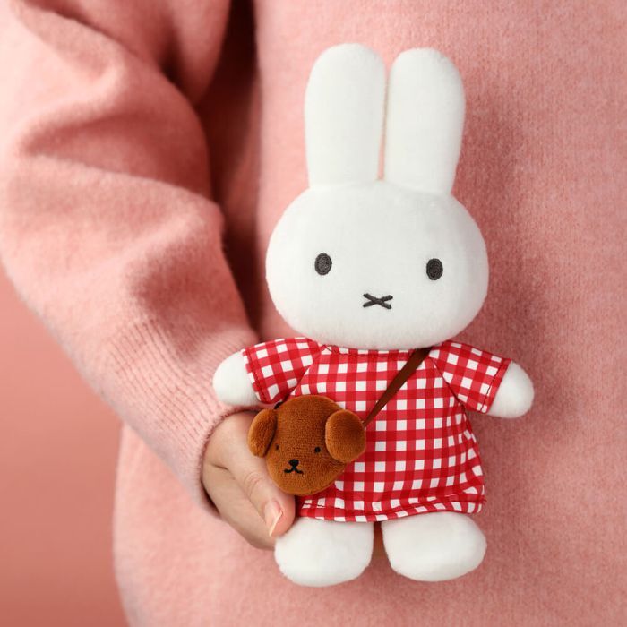 Miffy Plush - Checkered Dress with Snuffy Bag 24cm