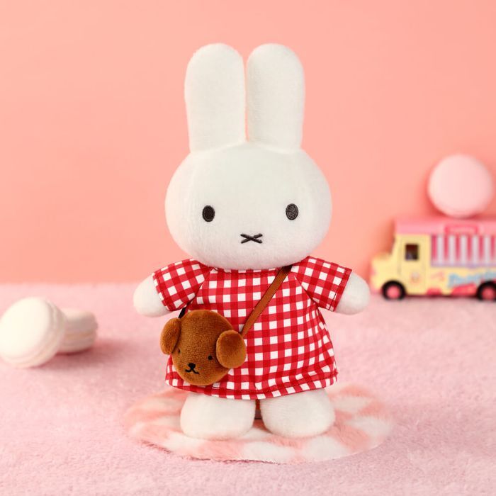 Miffy Plush - Checkered Dress with Snuffy Bag 24cm