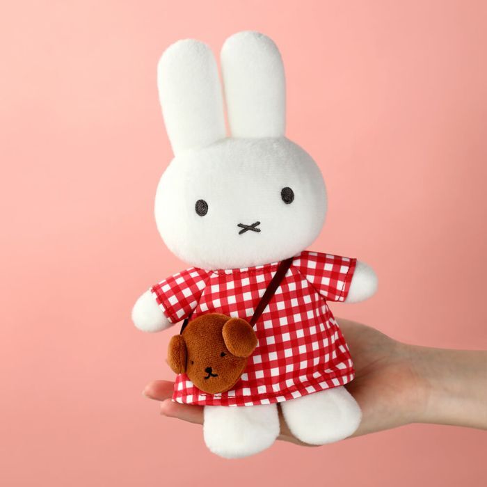 Miffy Plush - Checkered Dress with Snuffy Bag 24cm