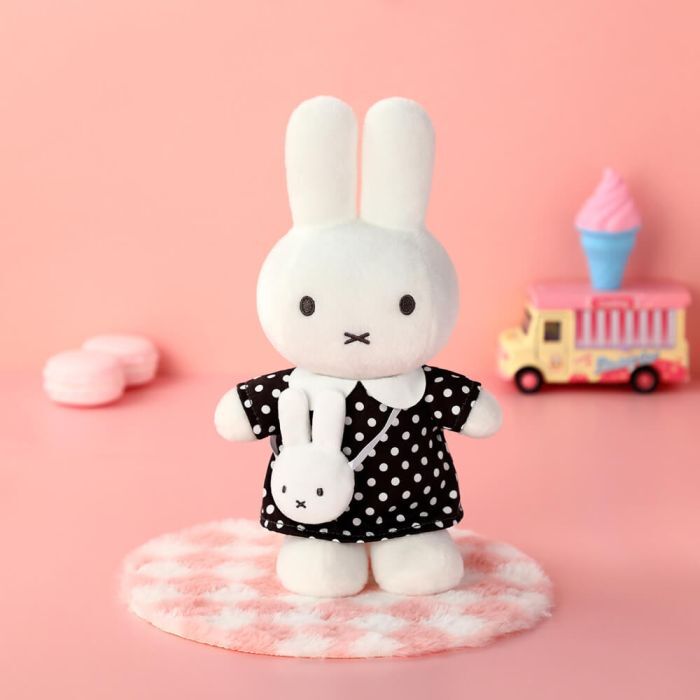 Miffy Plush - Black Dot Dress with Miffy Bag 20cm