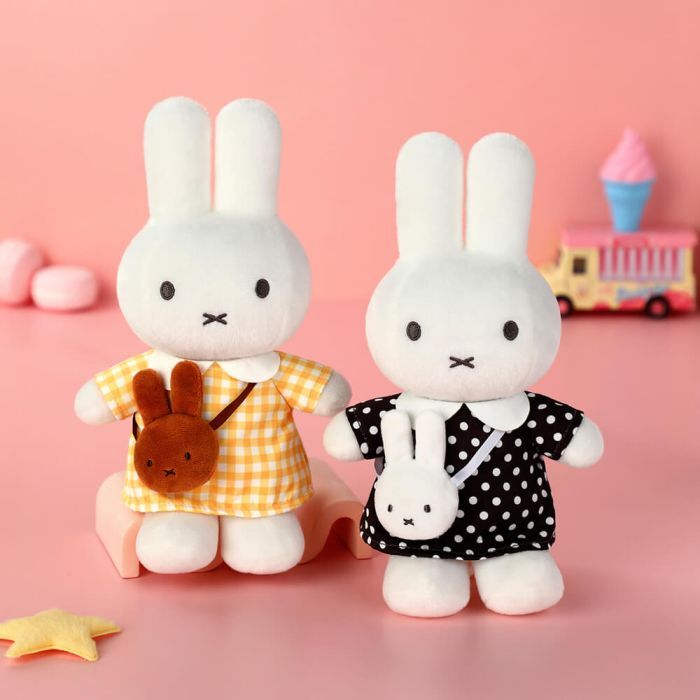 Miffy Plush - Yellow Checkered Dress with Melanie Bag 20cm