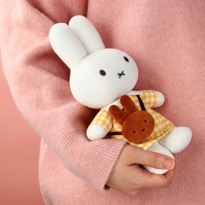 Miffy Plush - Yellow Checkered Dress with Melanie Bag 20cm