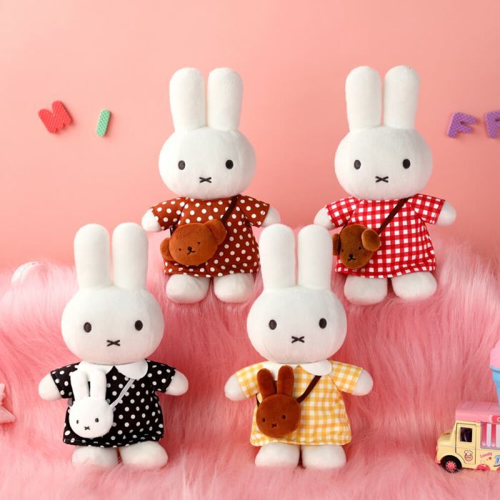 Miffy Plush - Yellow Checkered Dress with Melanie Bag 20cm