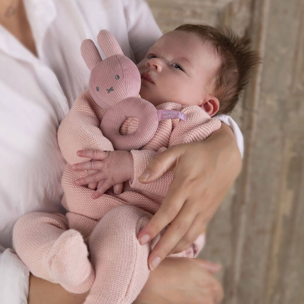 Miffy Ribbed - Miffy Rattle Pink