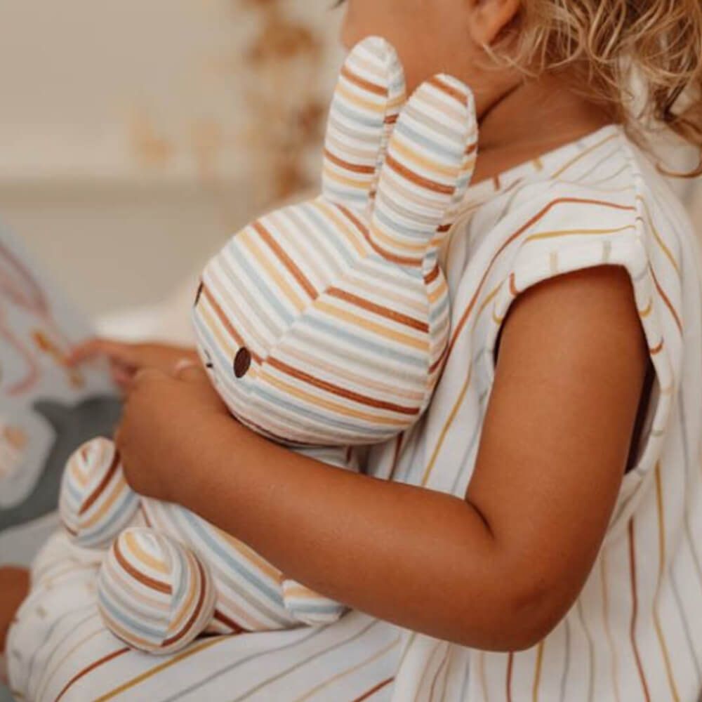 Miffy x Little Dutch - Miffy Plush Vintage Stripes All Over Print 25cm